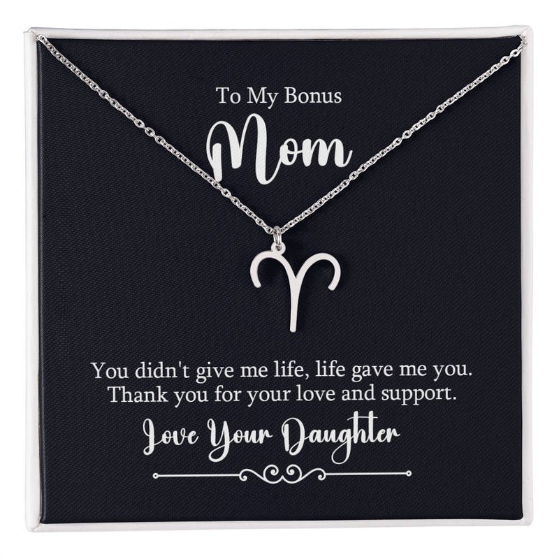 Zodiac Necklace - To My Bonus Mom From Daughter